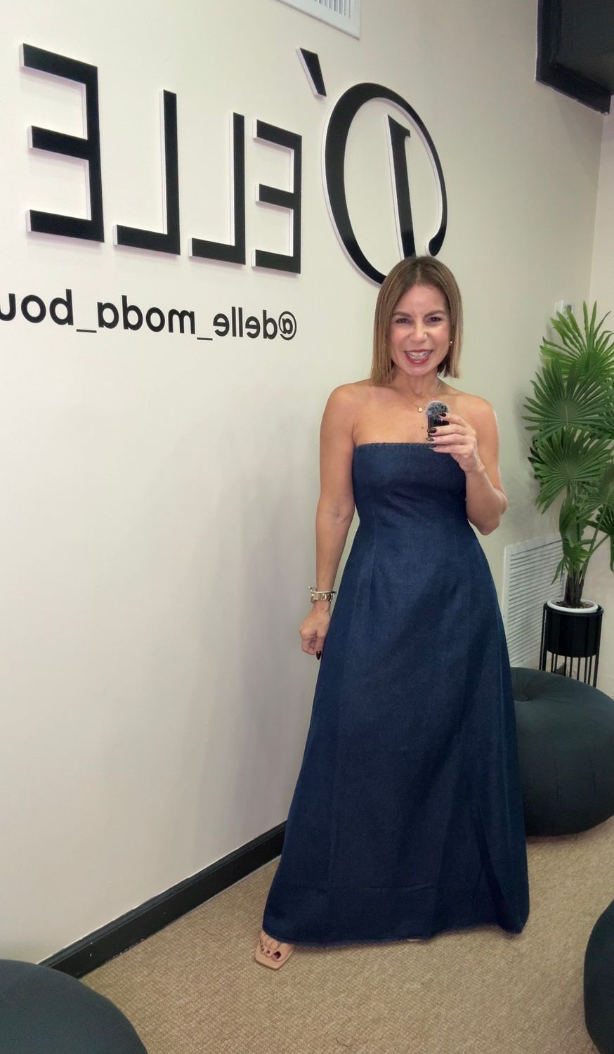 DK Denim Long Backless Maxi Dress