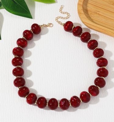 Ivory, Burgundy Or Maroon Necklace