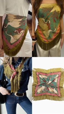 Trendy Scarf Multi Color Fringe Detail