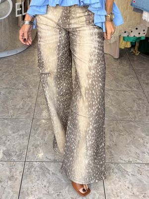 Neutral Bambi Print Jeans