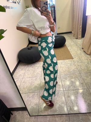 Jade Green Polka Dots Pants