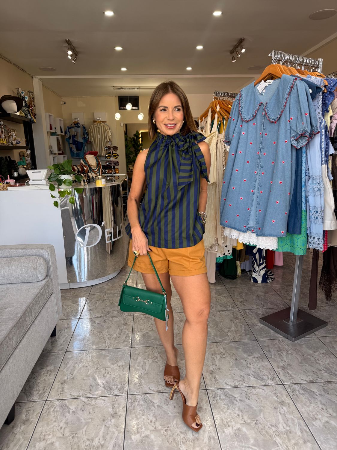 Olive Or Burgundy Stripes Top