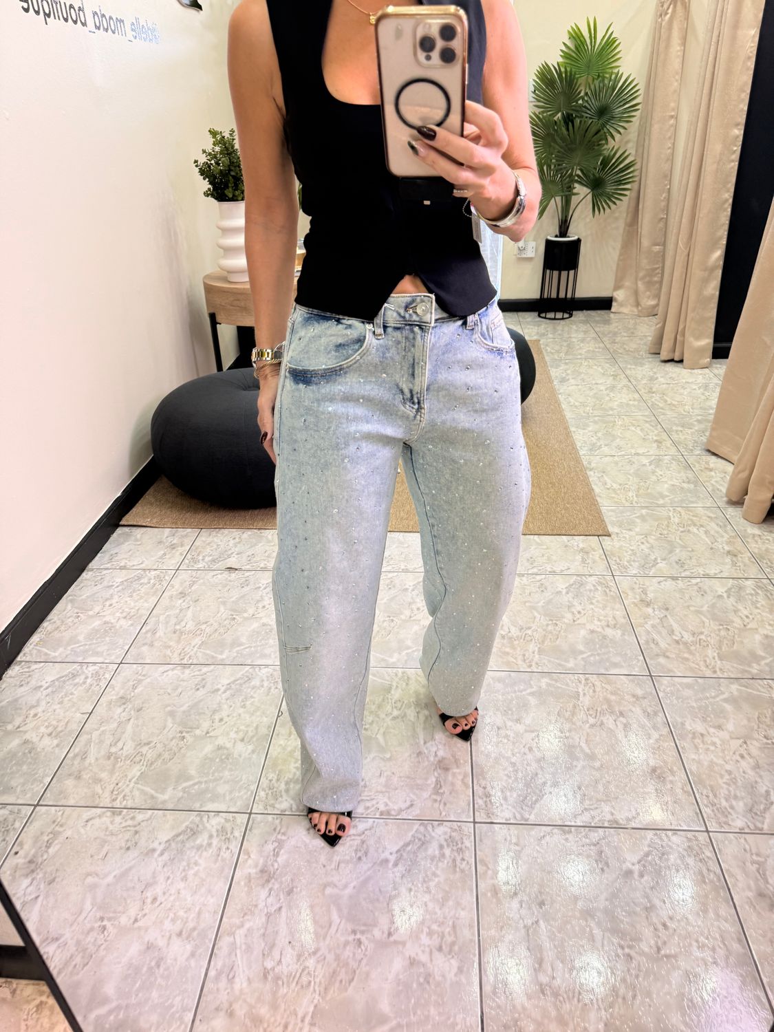 Light Jeans Glitter Detail