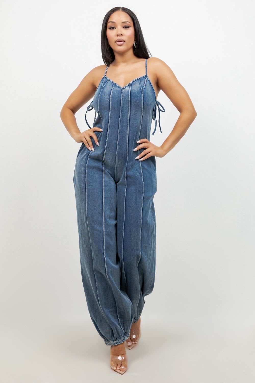 Medium Wash Denim Jumpsuit