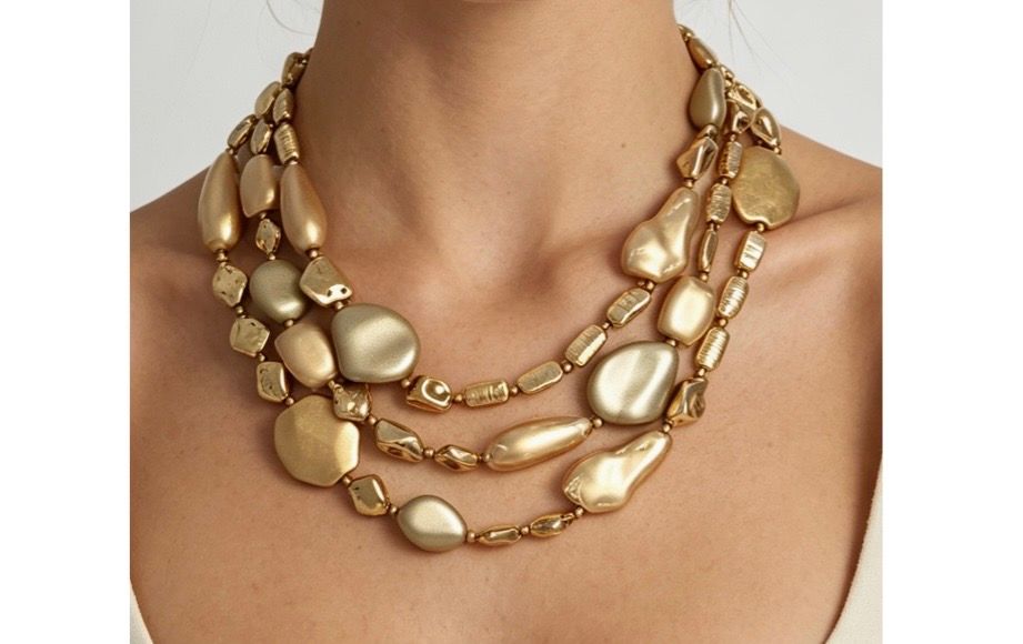 Gold Bead Metal Necklace