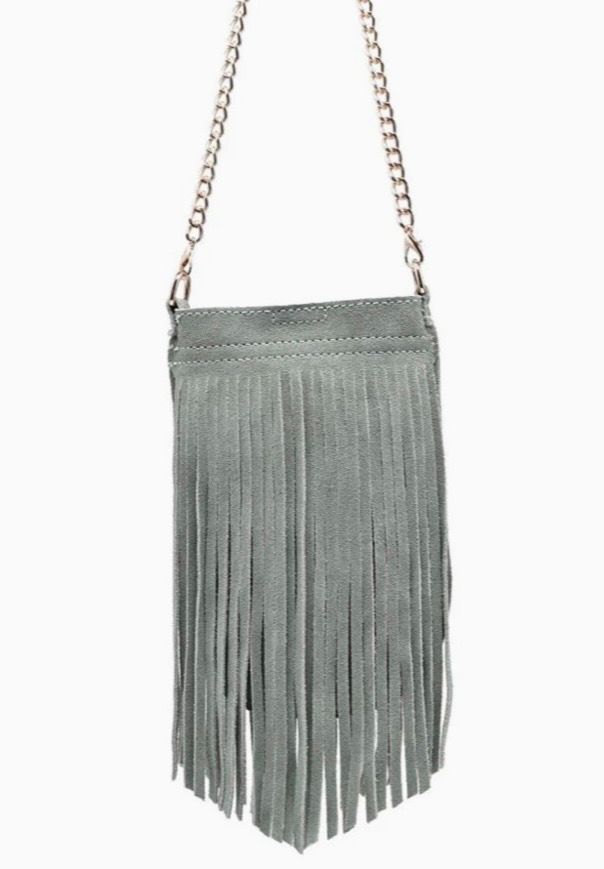Sage Or Custard Fringe Mini Bag