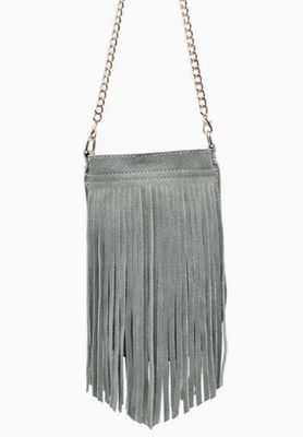 Sage Or Custard Fringe Mini Bag