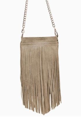 Sage Or Custard Fringe Mini Bag