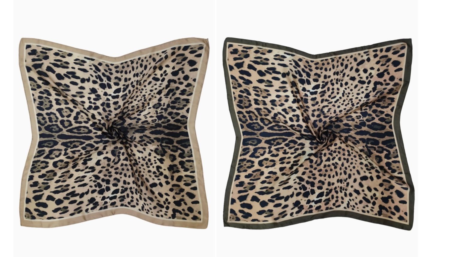Taupe Or Green Leopard Scarf