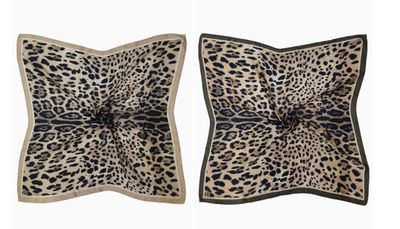 Taupe Or Green Leopard Scarf