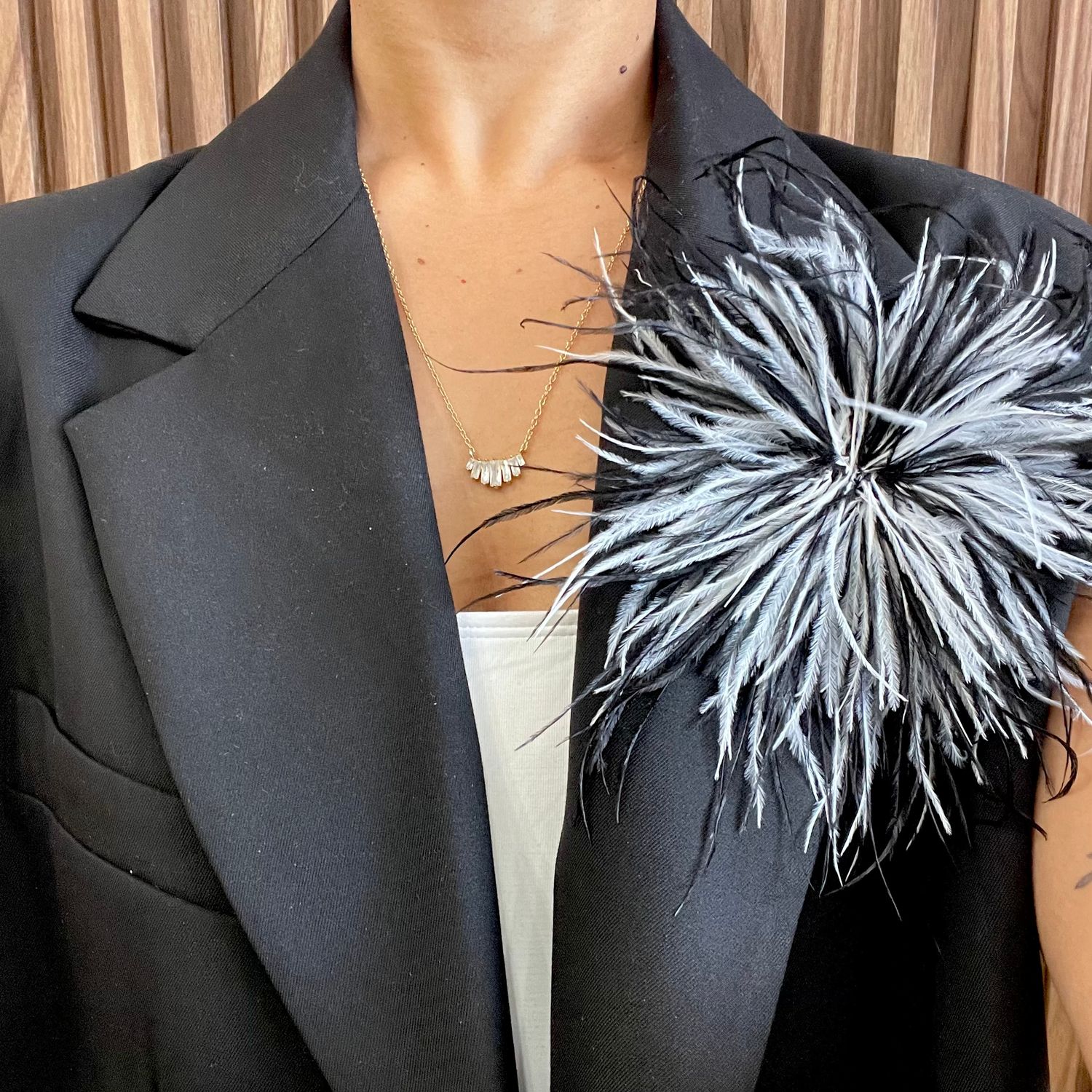 Black-White, Ivory Or White Feather Clip
