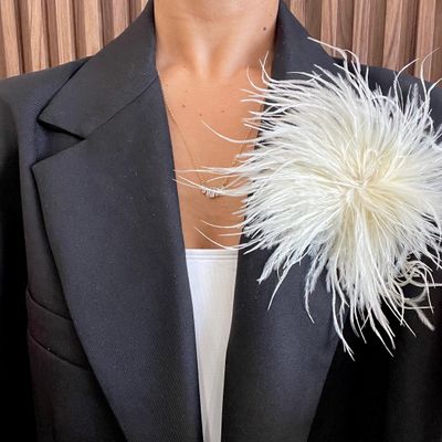 Black-White, Ivory Or White Feather Clip