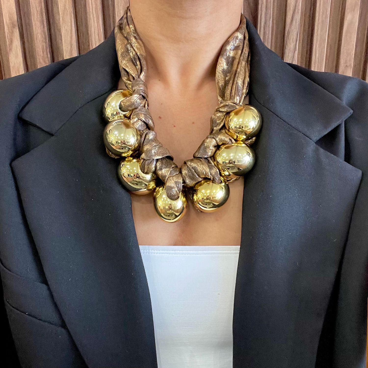 Gold Beaded Detail Necklc Necklace