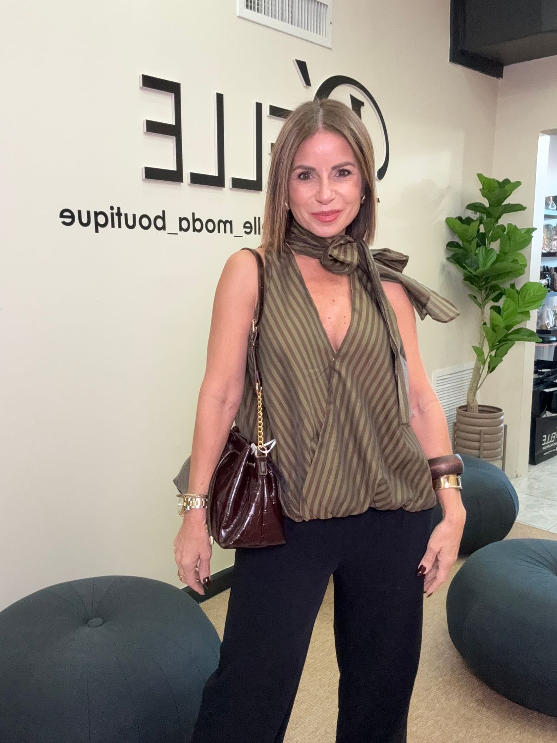 Green-Purple Stripes Blouse