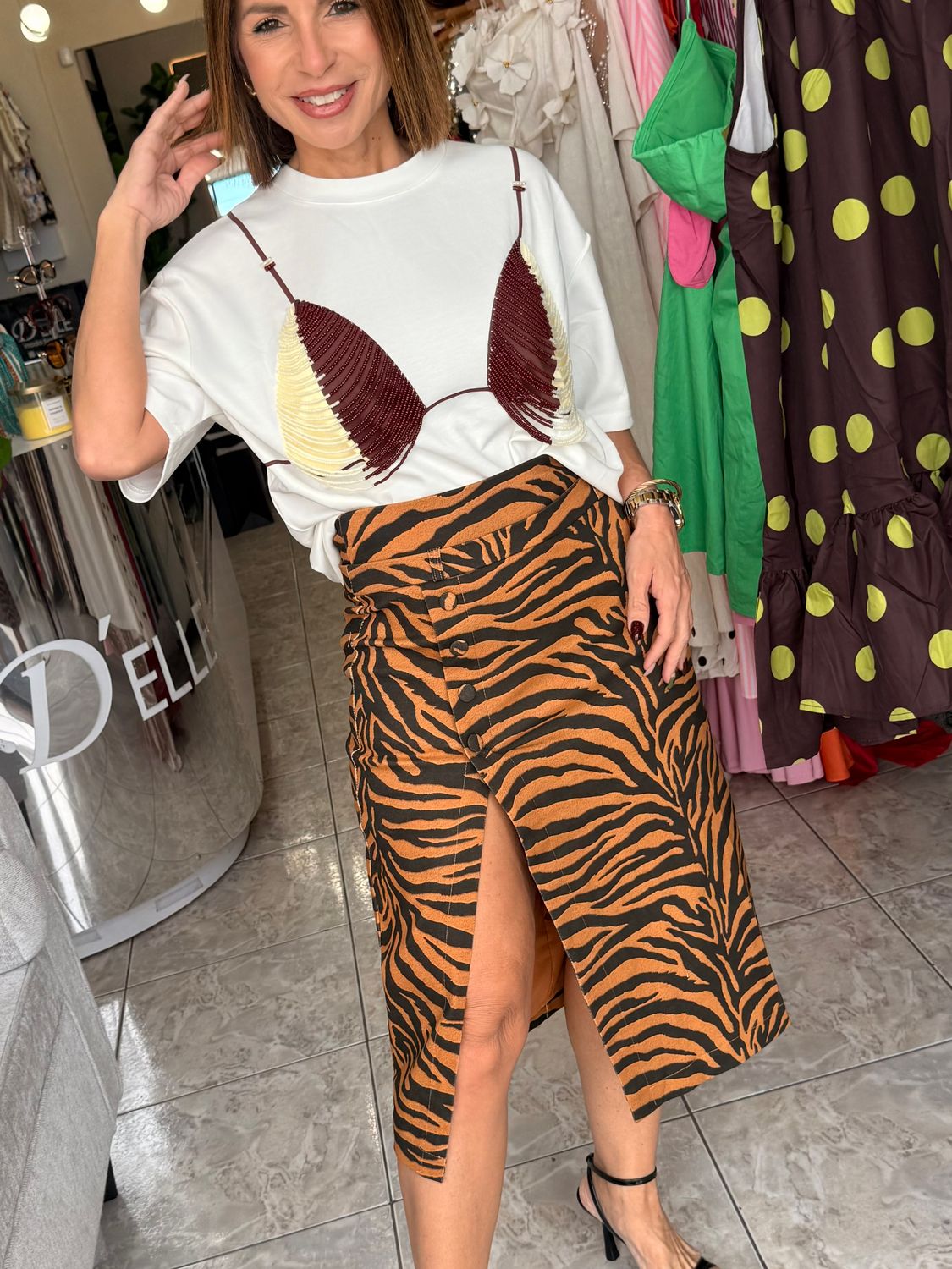 Zebra Midi Skirt