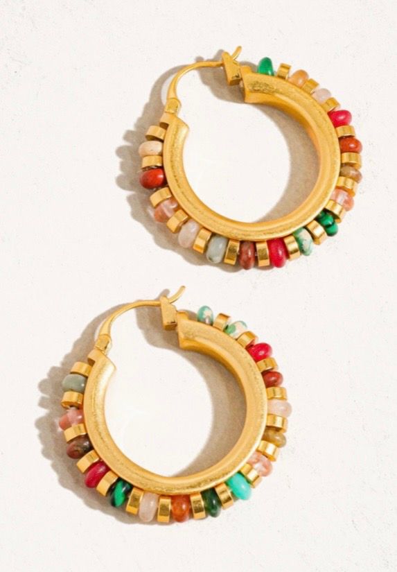 Gold Color Beaded Earrings