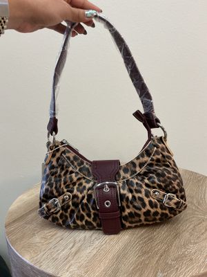 Leopard Burgundy Detail Bag