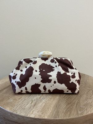 Cow Print Detail Clutch Bag