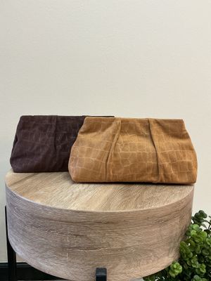 Choco Or Camel Clutch Texture Bag