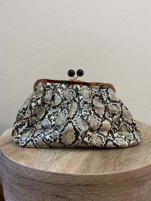 Snake Print Medium Clutch