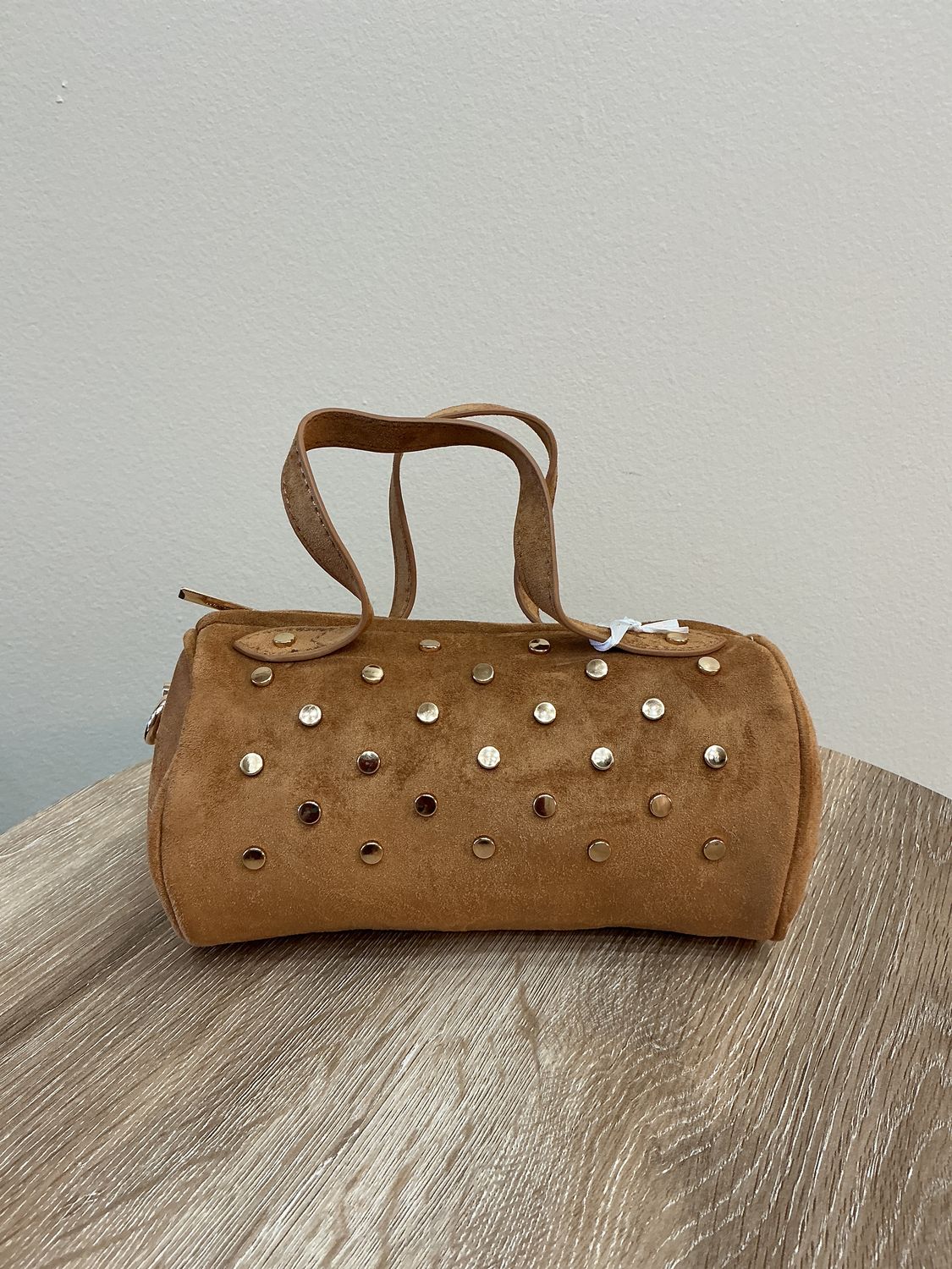 Camel Dots Detail Mini Crossbody Bag