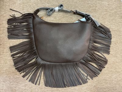 Camel or Choco Fringe Detail Tote Bag