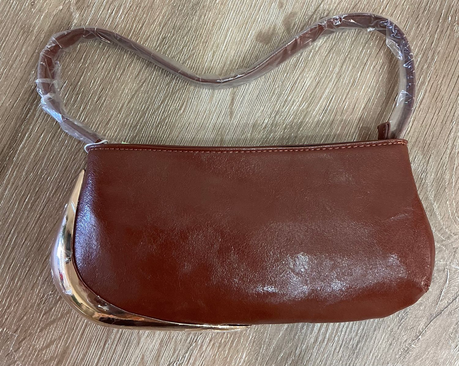 Choco Gold Detail Shoulder Bag