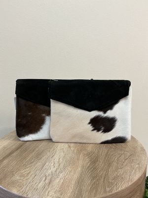 Cow Print White Or Ivory Clutch Bag