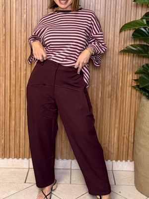 Burgundy High Waisted Pants