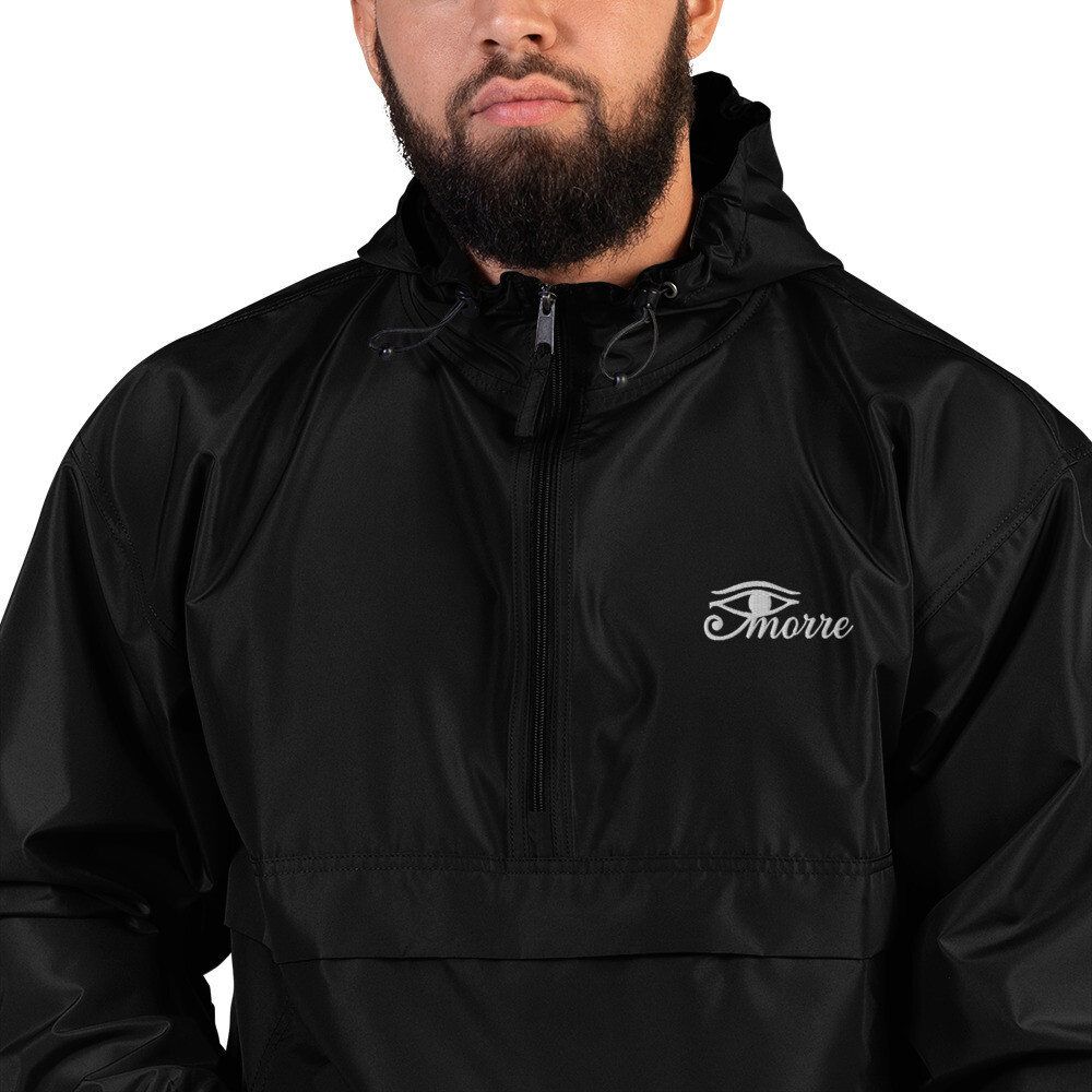 CMORRE Embroidered Champion Packable Jacket, Color: Black, Size: S