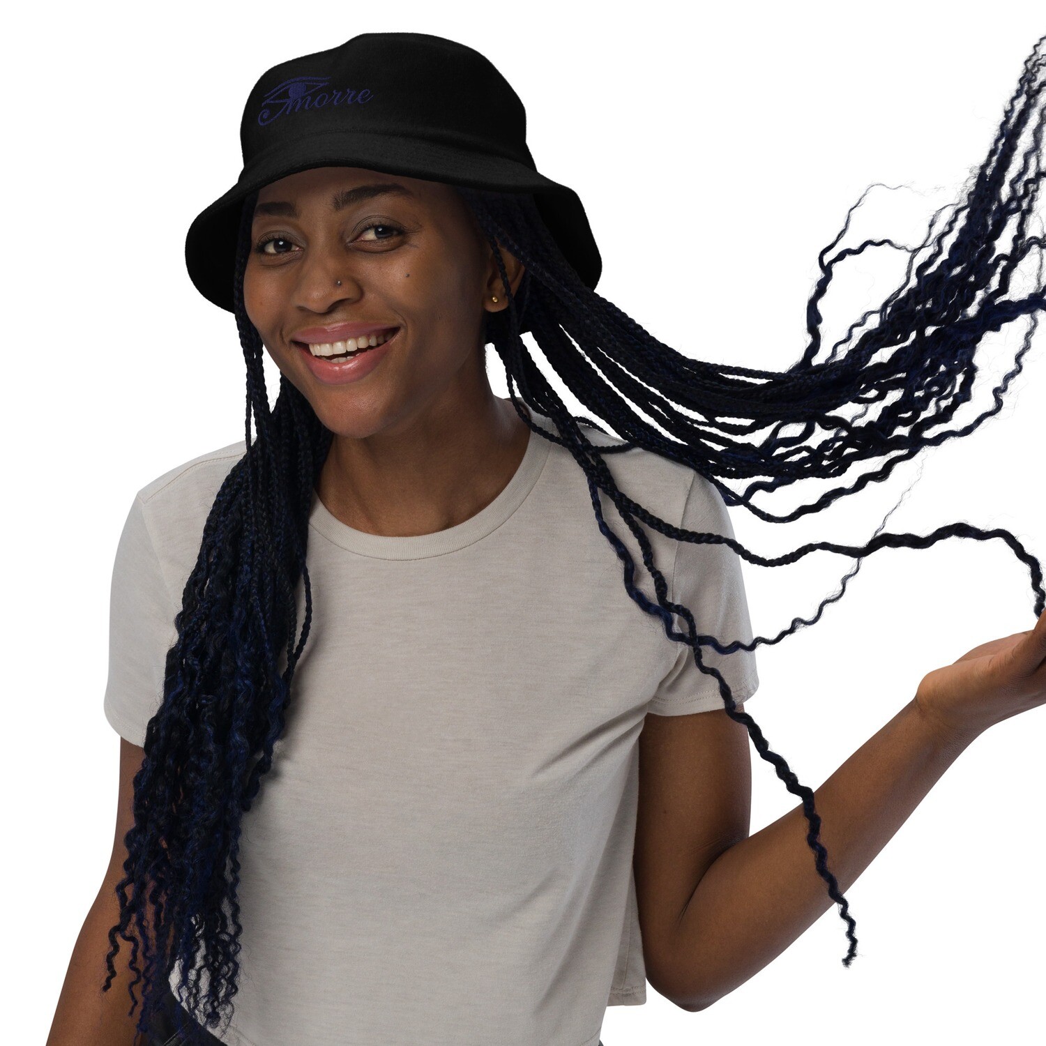 CMORRE Terry Cloth Bucket Hat, Color: Black