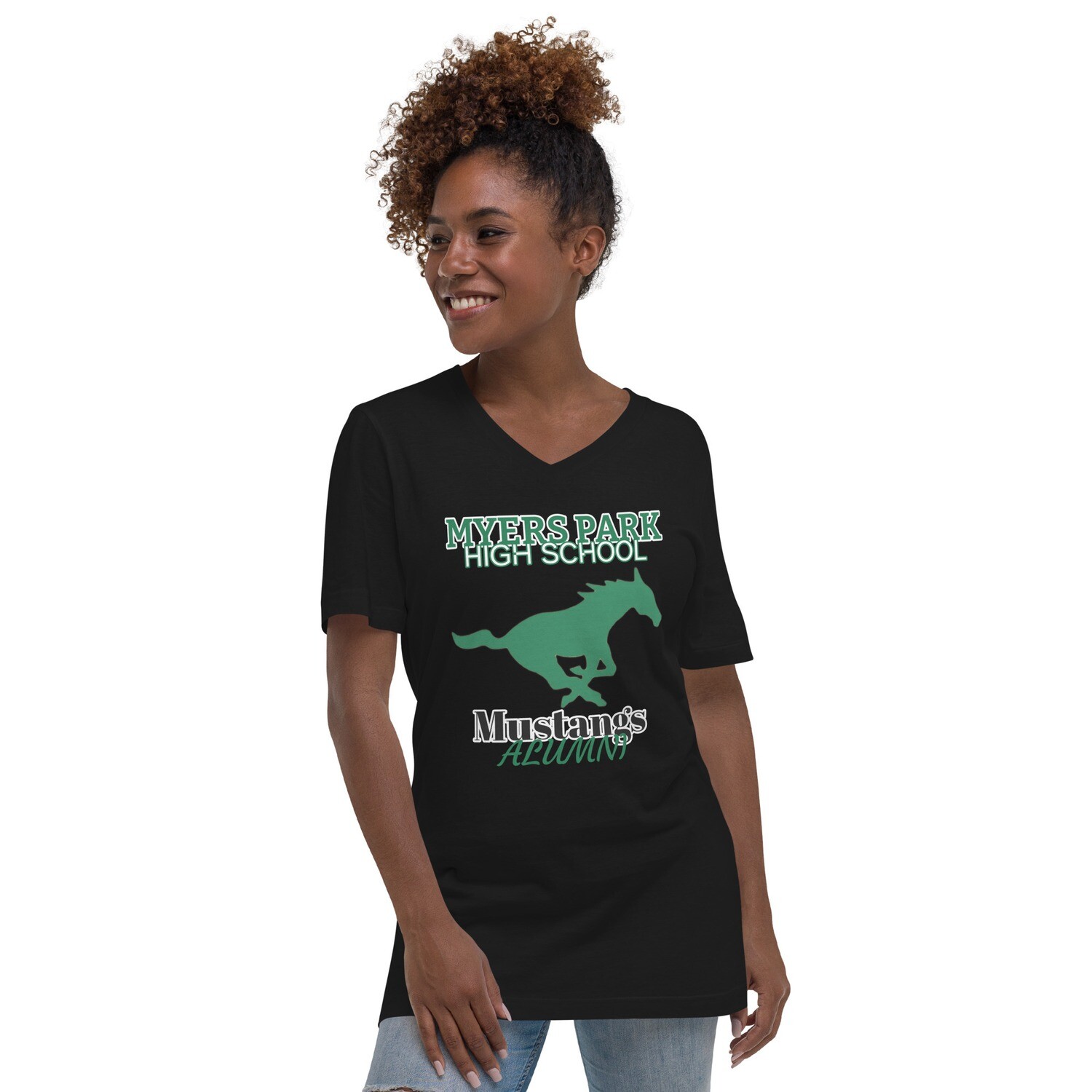 CMORRE MP V-Neck Unisex Short Sleeve Shirt, Color: Black, Size: S