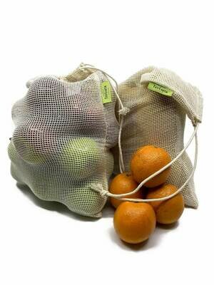 Reusable Cotton Mesh Produce Bags 6's