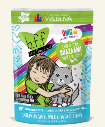Weruva Best Feline Friend - B.F.F. Oh My Gravy! Shazaam! Lamb &amp; Tuna Dinner in Gravy Grain-Free Wet Cat Food - Size: 2.8 oz.