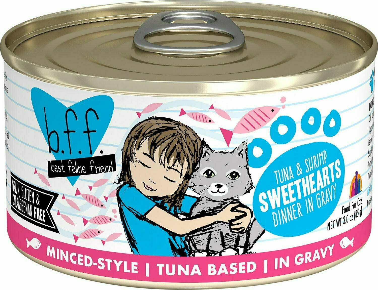 Weruva Best Feline Friend - B.F.F. Originals Sweethearts Tuna &amp; Shrimp Dinner in Gravy Grain-Free Wet Cat Food - 3 oz.