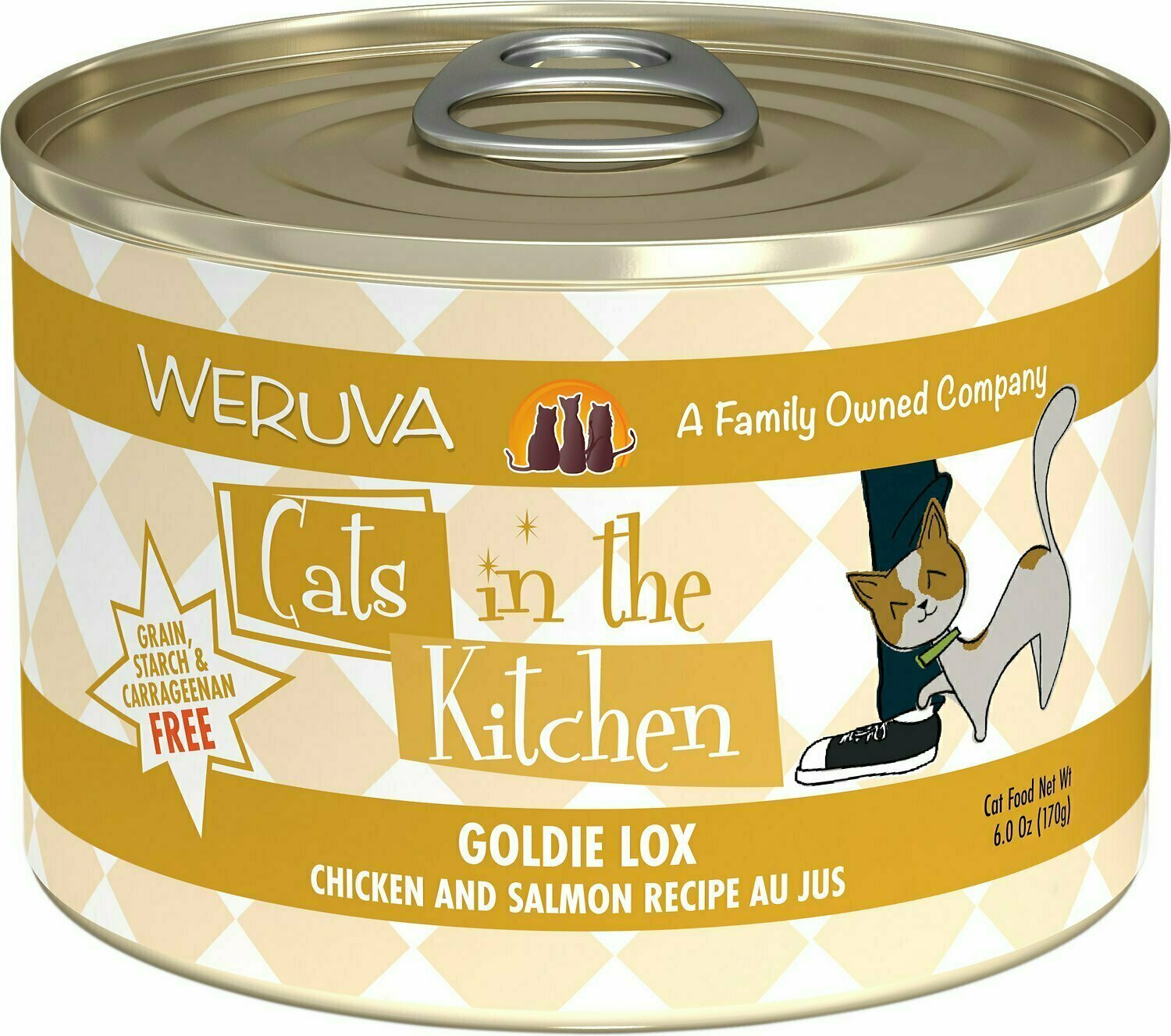 Weruva Cats in the Kitchen Goldie Lox Chicken &amp; Salmon Au Jus Grain-Free Wet Cat Food - 6 oz.