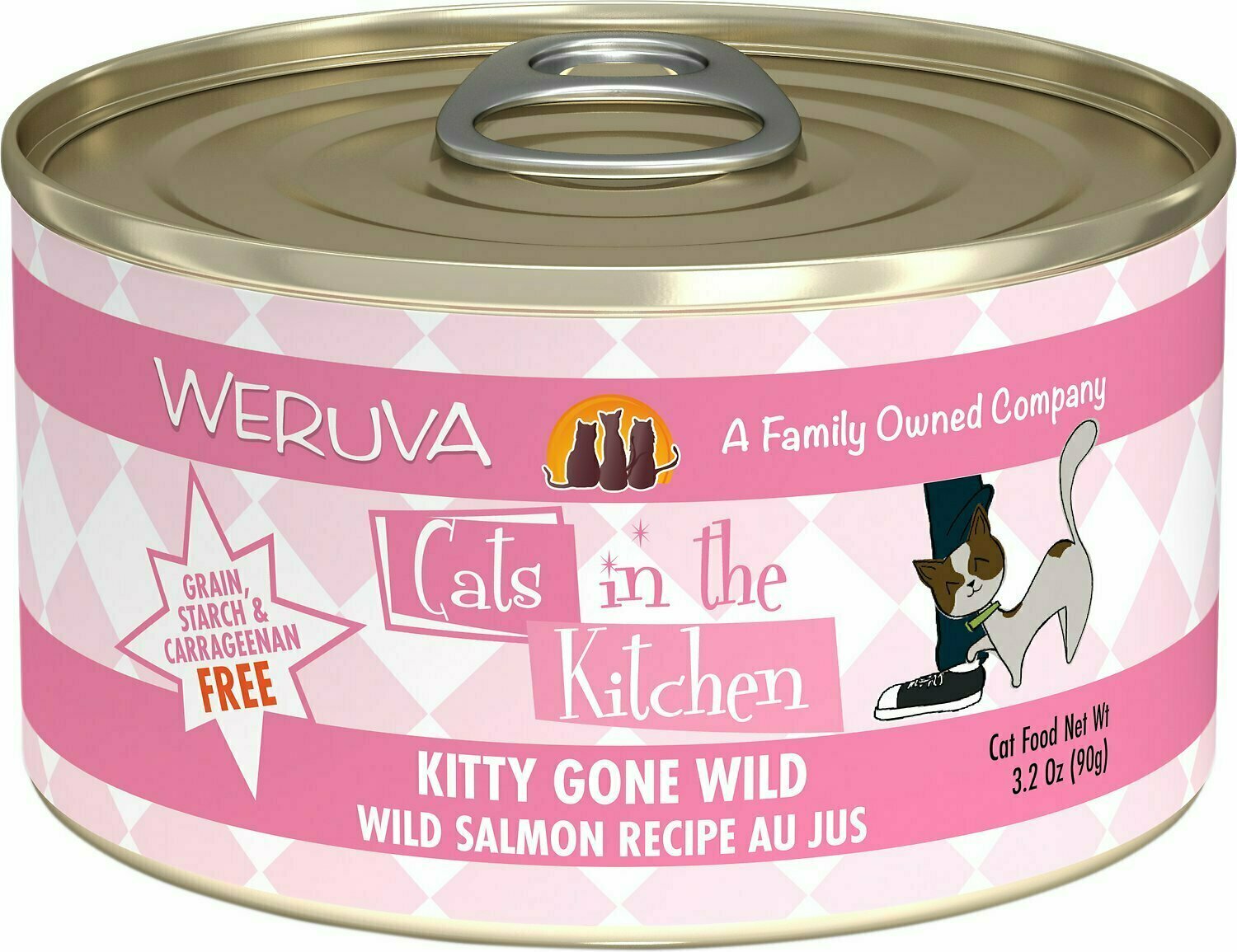 Weruva Cats in the Kitchen Kitty Gone Wild Salmon Au Jus Grain-Free Wet Cat Food - 3.2 oz.