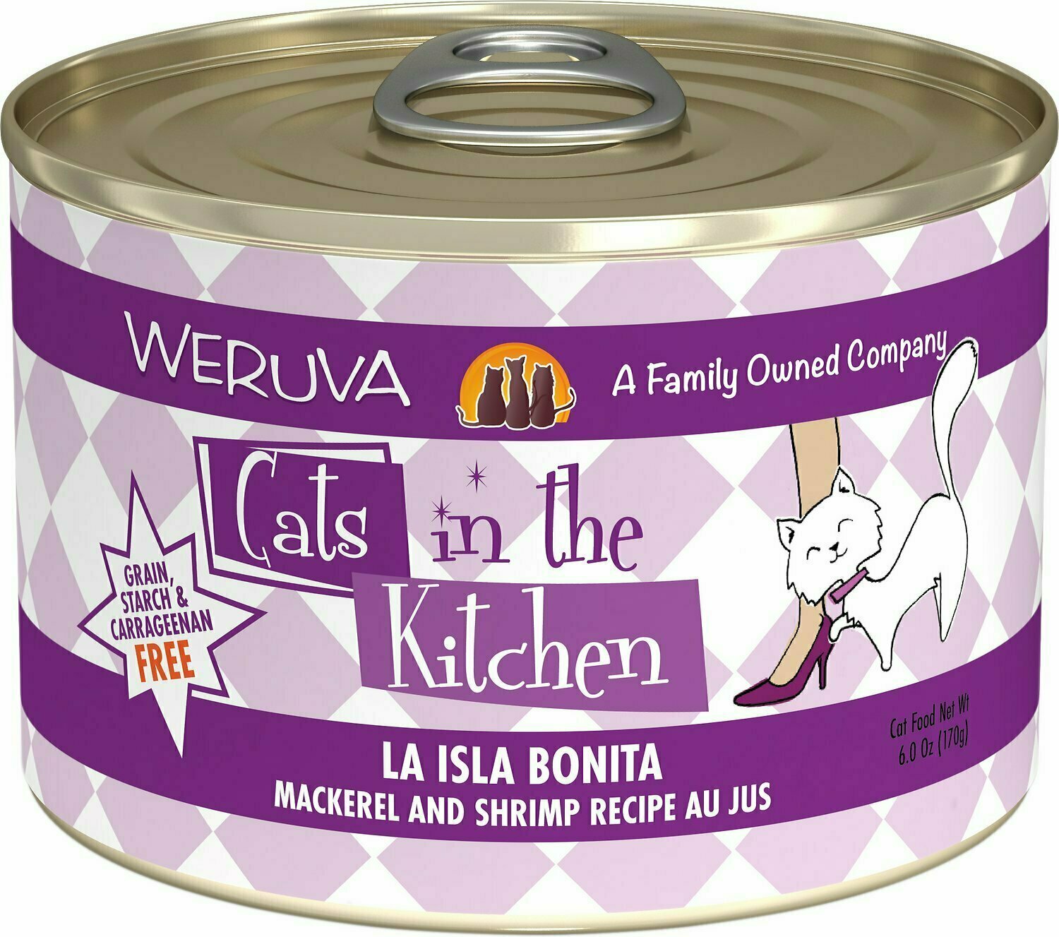 Weruva Cats in the Kitchen La Isla Bonita Mackerel &amp; Shrimp Au Jus Grain-Free Wet Cat Food - 6 oz.