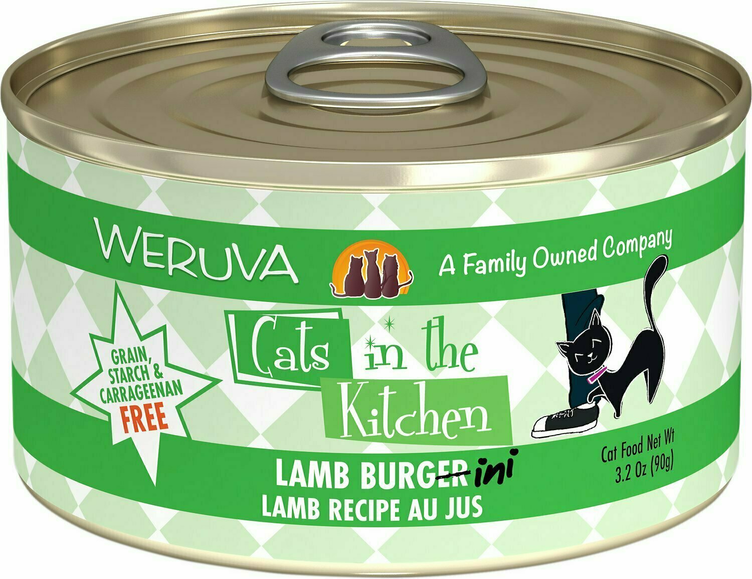 Weruva Cats in the Kitchen Lamb Burgini Lamb Au Jus Grain-Free Wet Cat Food - 3.2 oz.