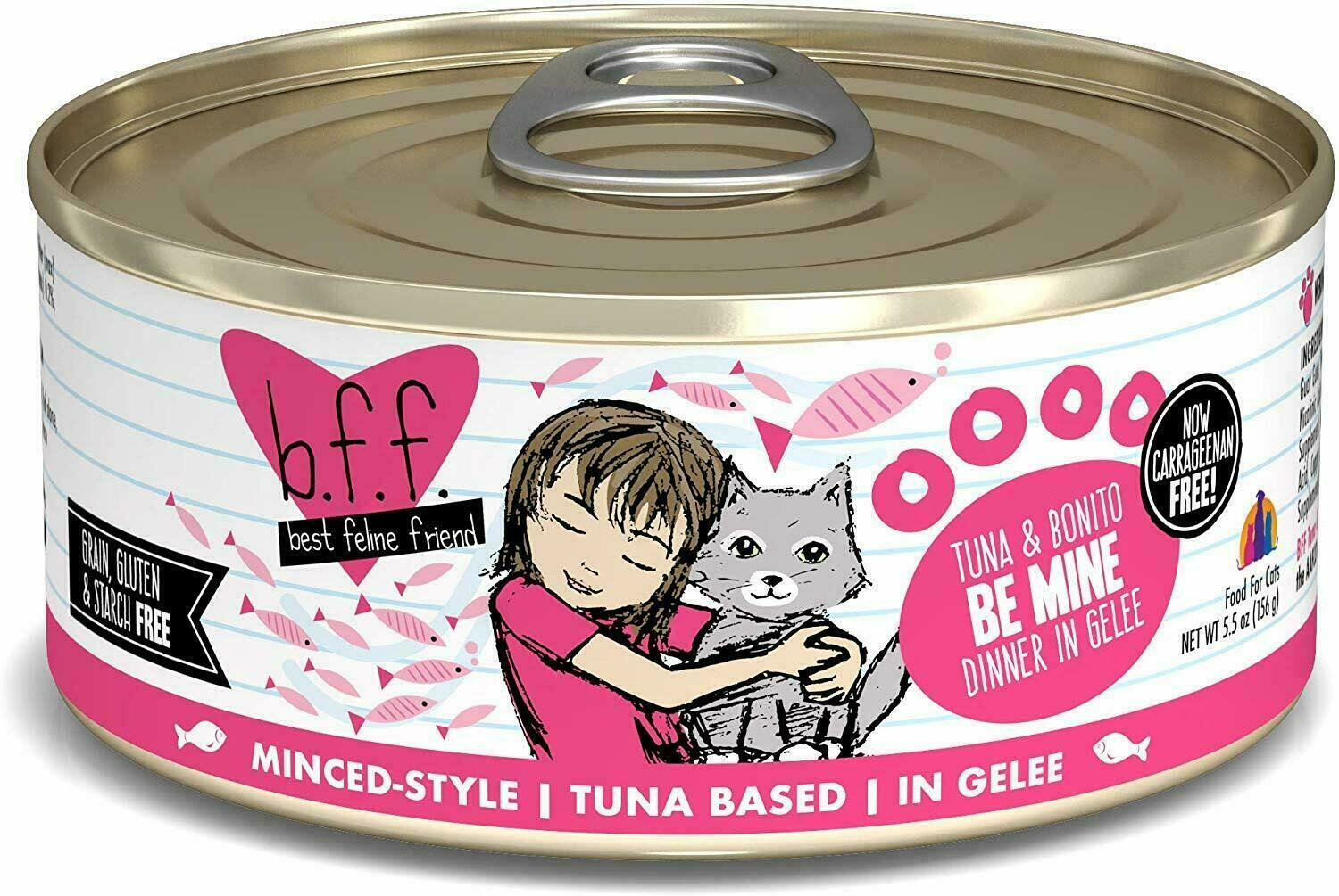 Weruva Best Feline Friend - B.F.F. Originals Be Mine Tuna &amp; Bonito Dinner in Gelee Grain-Free Wet Cat Food - 5.5 oz.
