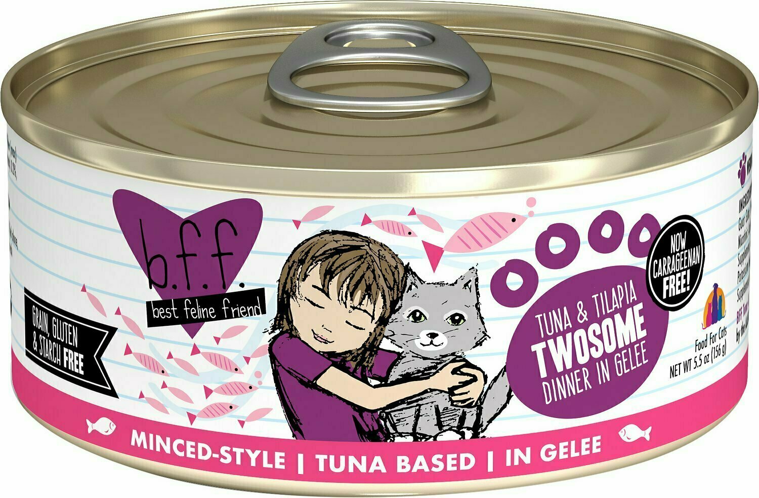 Weruva Best Feline Friend - B.F.F. Originals Twosome Tuna &amp; Tilapia Dinner in Gelee Grain-Free Wet Cat Food - 5.5 oz.