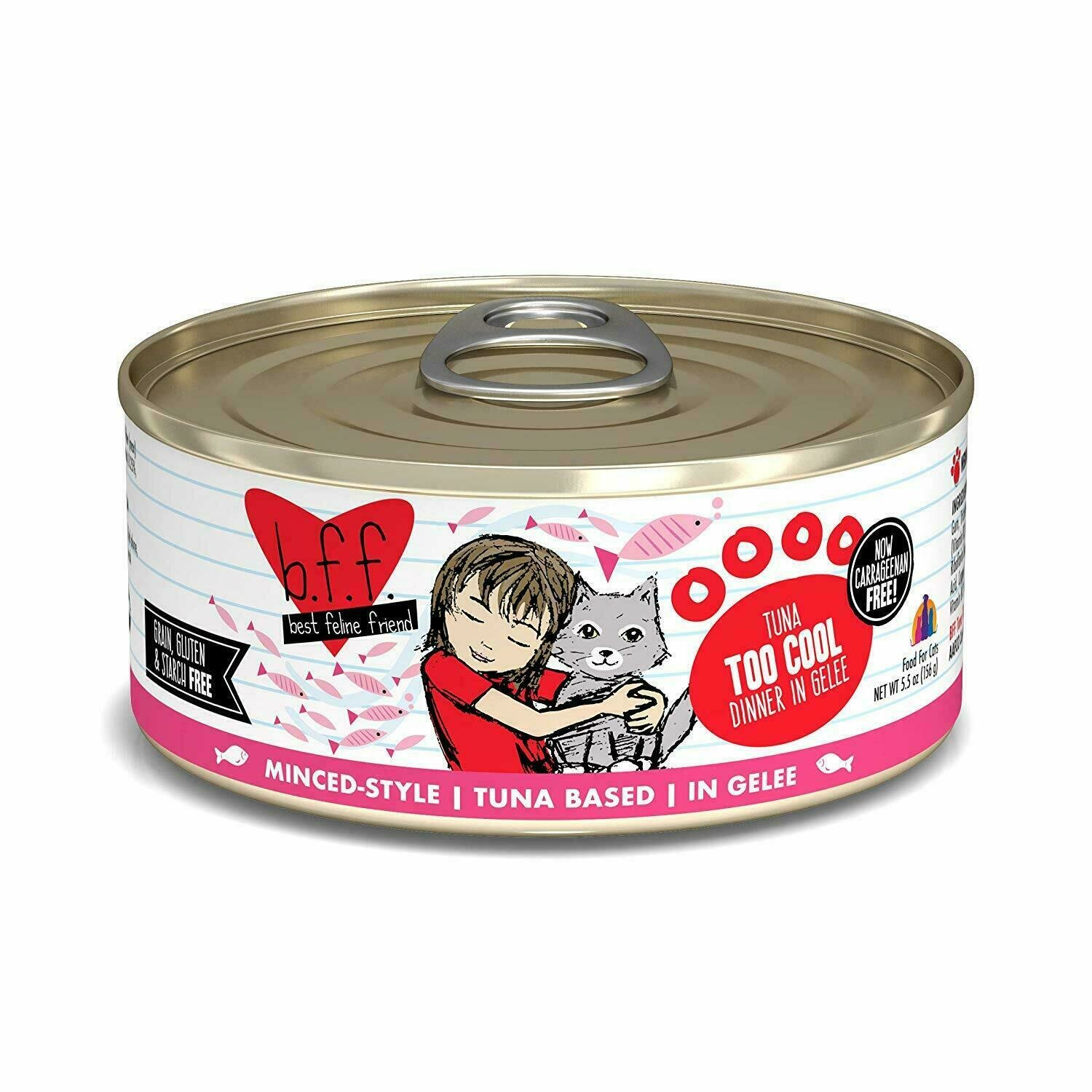 Weruva Best Feline Friend - B.F.F. Originals Too Cool Tuna Dinner in Gelee Grain-Free Wet Cat Food - 5.5 oz.