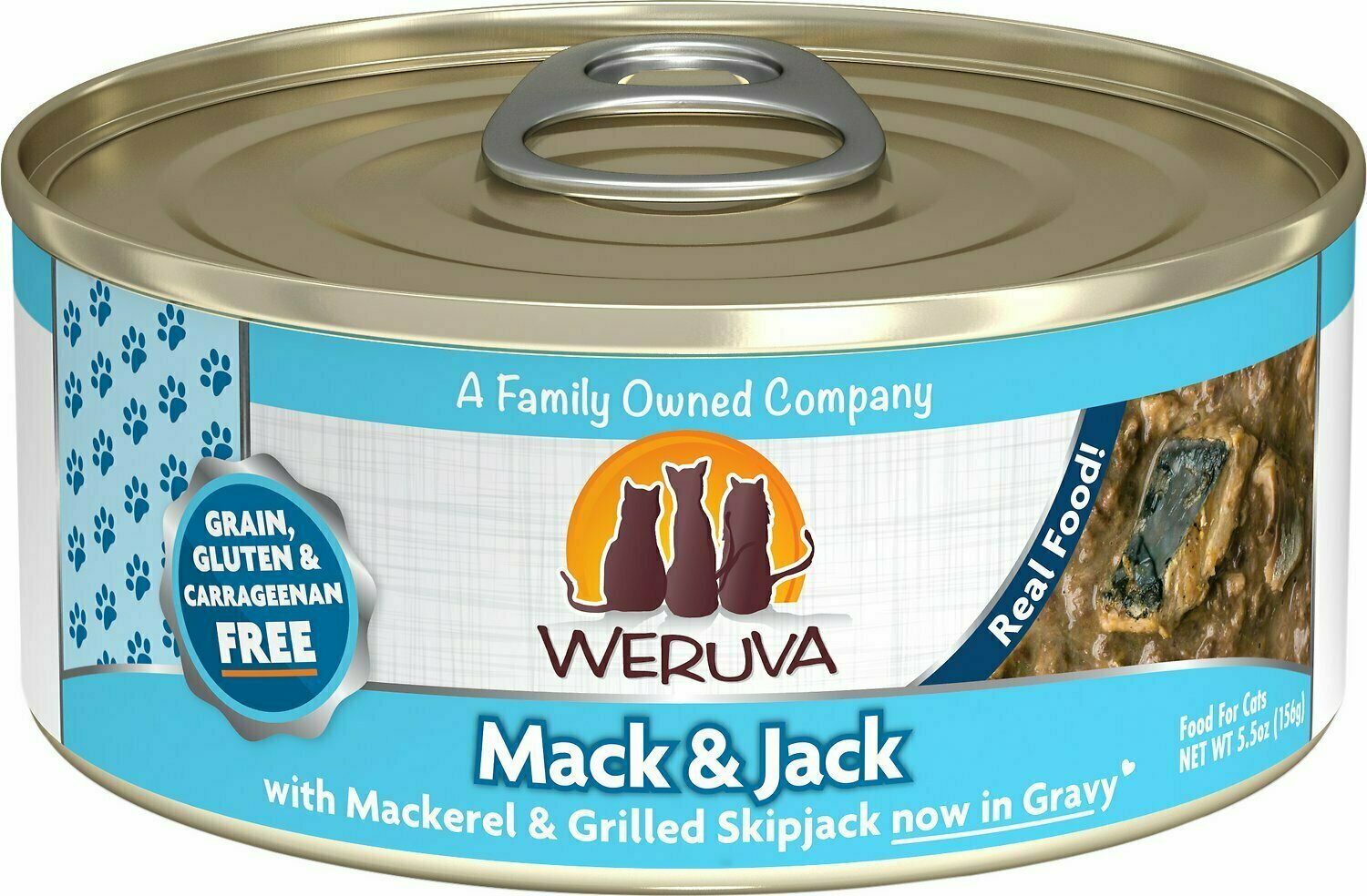 Weruva Cat Classic Mack and Jack with Mackerel &amp; Grilled Skipjack Grain-Free Wet Cat Food - 5.5 oz.