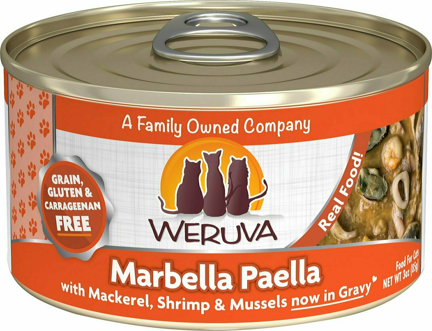 Weruva Cat Classic Marbella Paella with Mackerel, Shrimp &amp; Mussels Grain-Free Wet Cat Food - 3 oz.