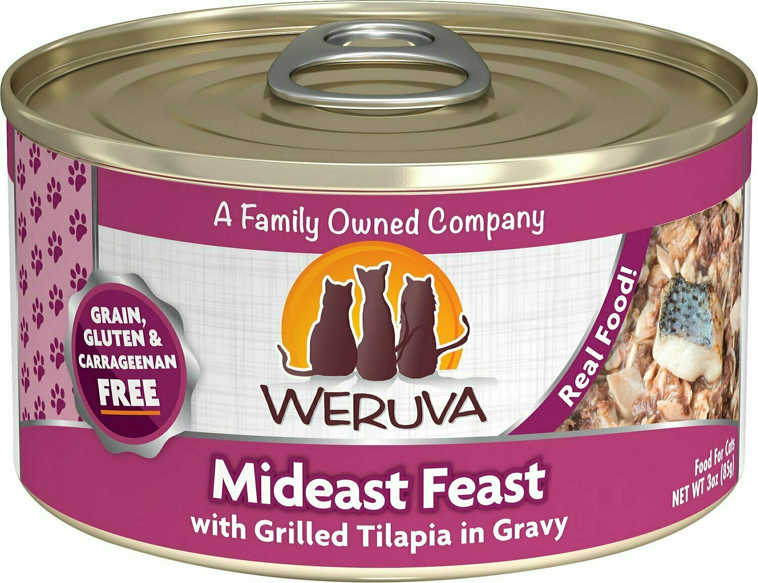Weruva Cat Classic Mideast Feast with Grilled Tilapia in Gravy Grain-Free Wet Cat Food - 3 oz.