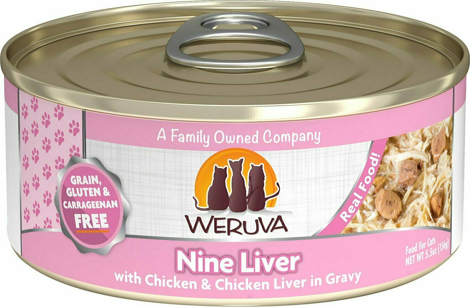 Weruva Cat Classic Nine Liver with Chicken &amp; Chicken Liver in Gravy Grain-Free Wet Cat Food - 5.5 oz.