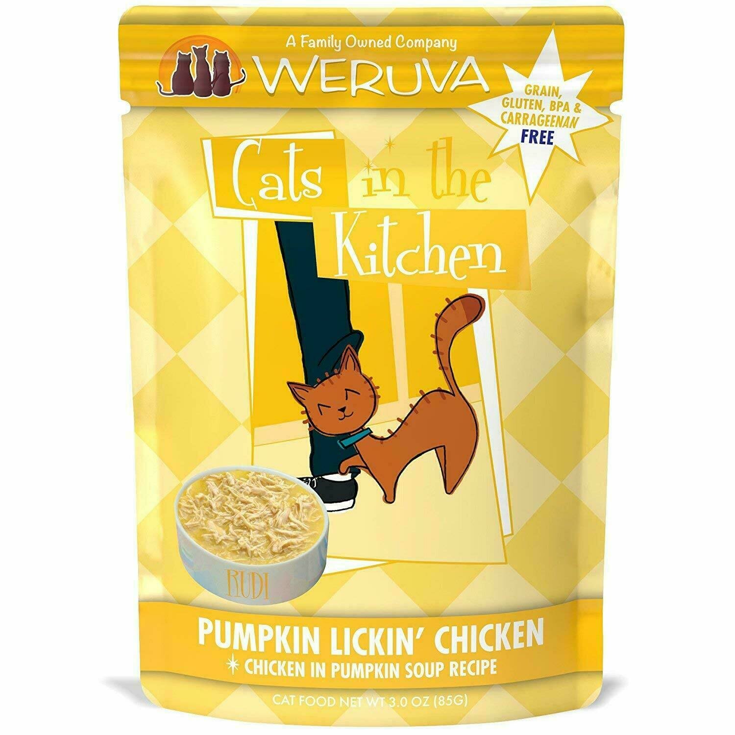 Weruva Cats in the Kitchen Pumpkin Lickin' Chicken in Pumpkin Soup Recipe Grain-Free Wet Cat Food - 3 oz. Pouch
