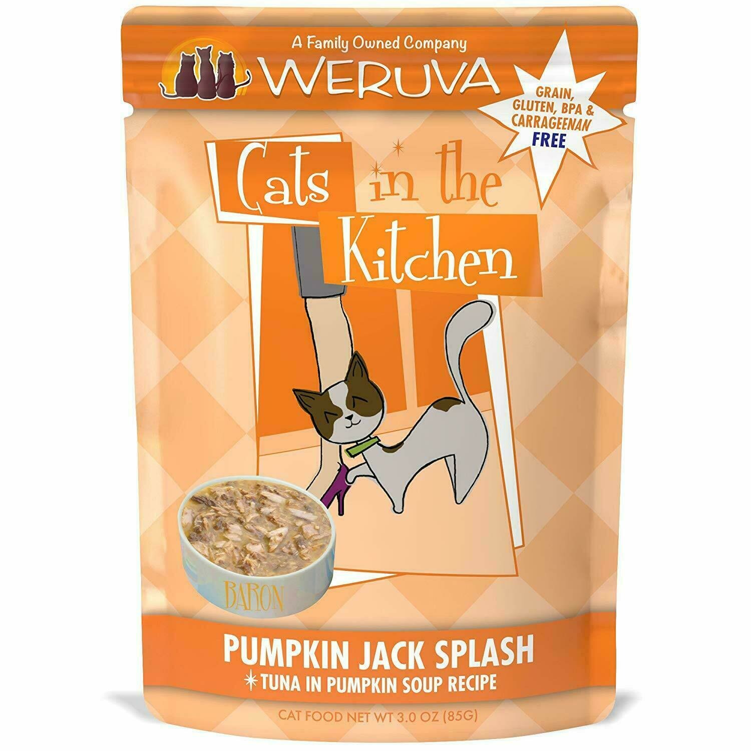 Weruva Cats in the Kitchen Pumpkin Jack Splash Tuna in Pumpkin Soup Recipe Grain-Free Wet Cat Food - 3 oz. Pouch