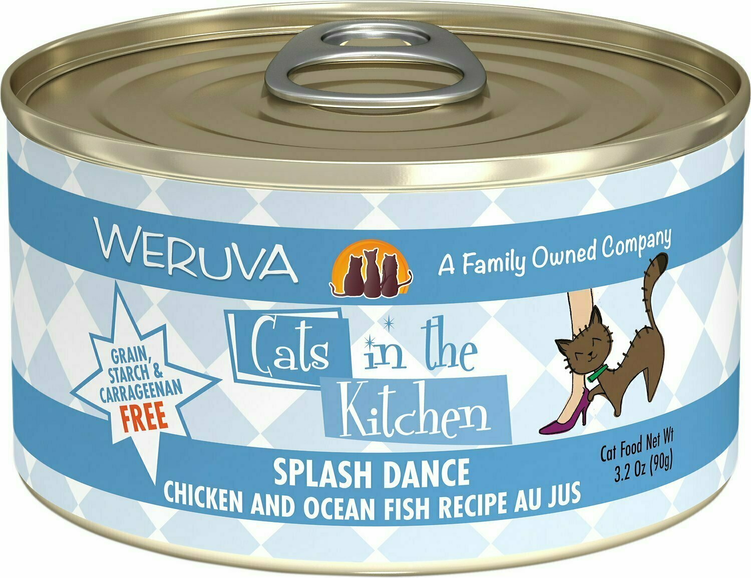 Weruva Cats in the Kitchen Splash Dance Chicken &amp; Ocean Fish Au Jus Grain-Free Wet Cat Food - 3.2 oz.