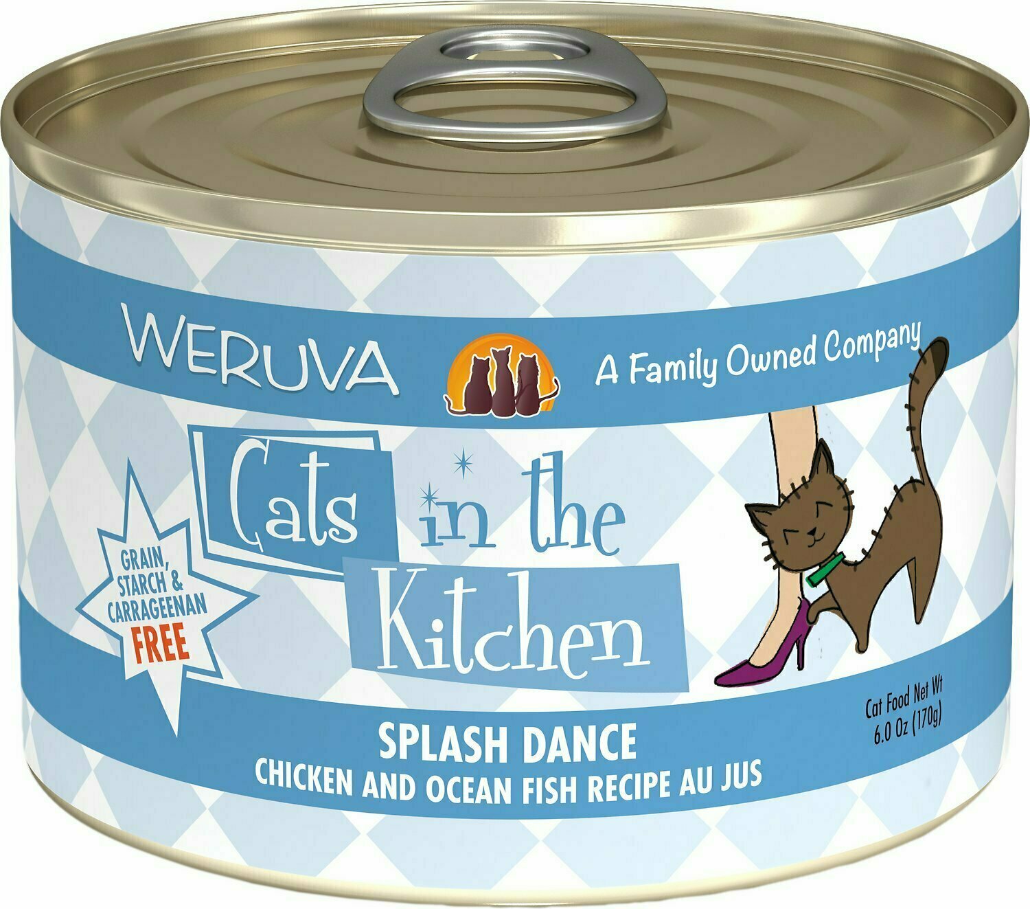 Weruva Cats in the Kitchen Splash Dance Chicken &amp; Ocean Fish Au Jus Grain-Free Wet Cat Food - 6 oz.